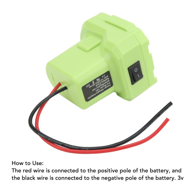 Battery Adapter Converter Dock Power Connector 14AWG with Switch for