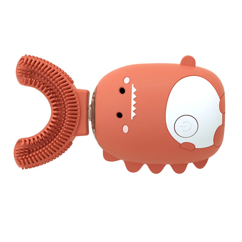 Kids Electric Toothbrush U Shaped IPX7 Waterproof Automatic Toothbrush Dinosaur