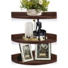 WOPPLXY Floating Corner Shelves Set of 3, Wooden Corner Wall