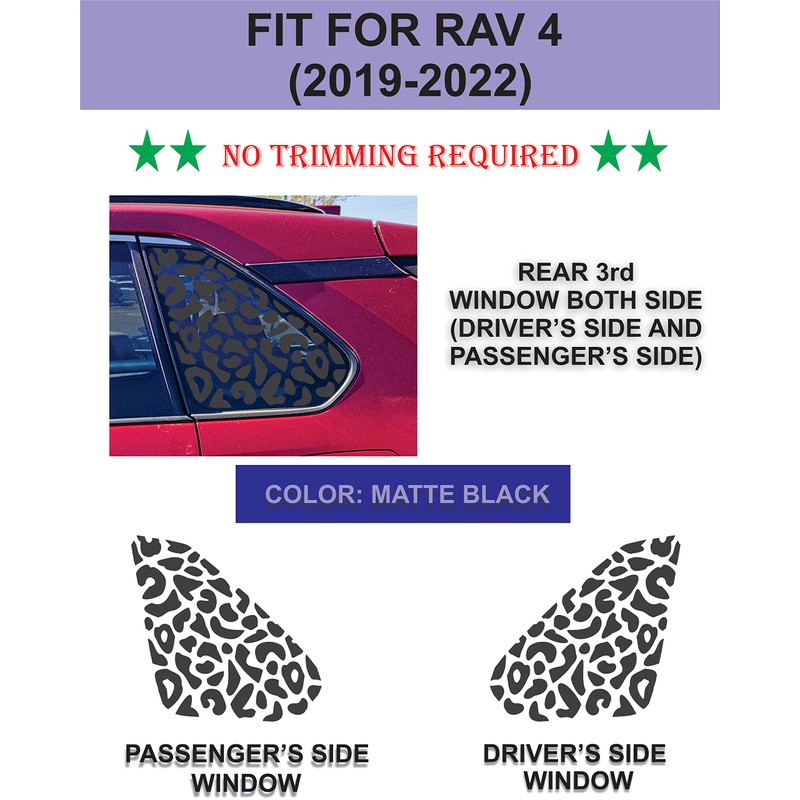 Compatible with Toyota RAV4 2019-2022 Precut American Flag Window Decals
