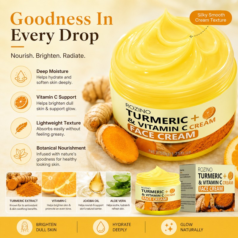 Turmeric Vitamin C Face Cream for Daily Skincare – Lightweight