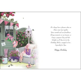 Jonny Javelin Special Sister In Law Birthday Card - Happy Birthday Card with Floral Garden Design and Embossed Foil Details - Birthday Card for Women