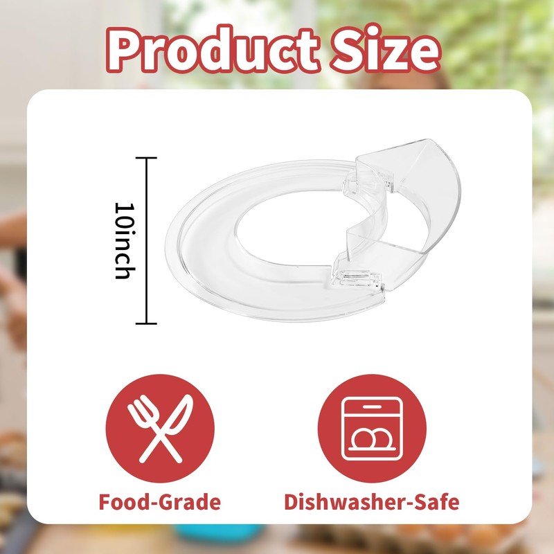 Removable Pouring Shield Splash Guard for KitchenAid 5.5-7 Quart Bowl-Lift