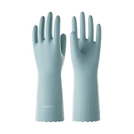 wahoo PVC Dishwashing Cleaning Gloves, Reusable Unlined Kitchen Gloves, Non-Slip, Large