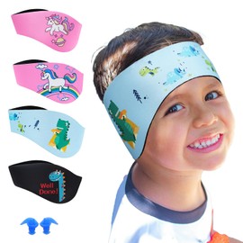 Children's Swimming Headband, Neoprene Swimming Band, Headband with High Elasticity and Velcro Fastening, Ear Protection, Waterproof Headband for Children, Adults