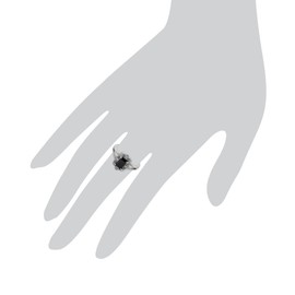 Gemondo Sterling Silver Art Deco 1.20ct Black Spinel & Marcasite Ring