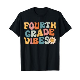 Fourth Grade Vibes - 4th Grade Team Retro 1st Day of School T-Shirt