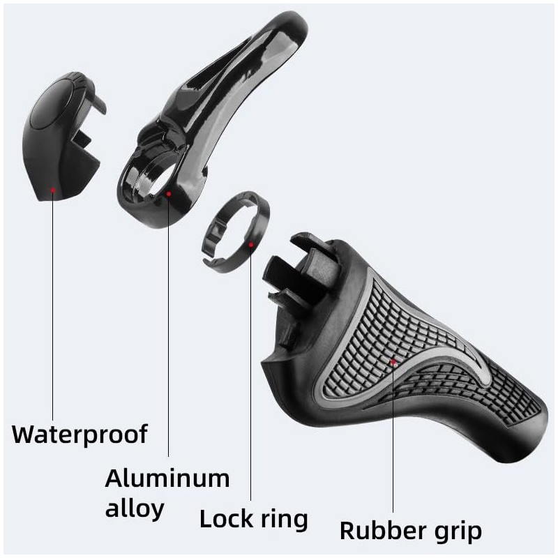 AIMALL 5.5 Inch Mountain Bike Handlebar Grips, Non-Slip Rubber Bicycle