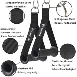 LINSTER Resistance Band Handle Heavy Duty Gym Handle Cable Machine Attachment, Upgrade Gym Cable Handle Grip Attachment with 2 Carabiner Clips for Total Home Gym