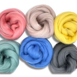 Revolution Fibers Dyed Wool Roving Top | Corriedale Collection of Unspun Fiber | Perfect for Hand Spinning, Needle Felting, Weaving and Crafting (Swedish Escape)