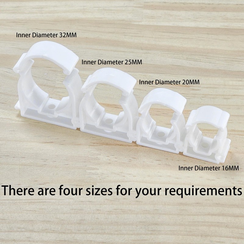 20 PCS White Plastic Water Pipe Clamps,Snap-On Single Tube Clips