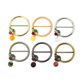 ARFUKA Pack of 6 T-shirt Clip Scarf Clip Shirt Tie Clip Round Clothing Corner Button for Women and Girls, Metal