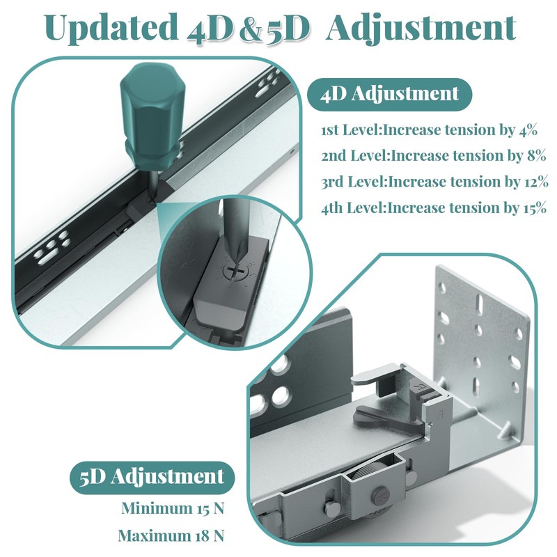 18 Inch Soft Close Undermount Drawer Slides 1 Pair,5D Adjustable