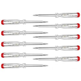 Current Tester,Screwdriver,Voltage Tester,60 mm Shaft,3.5mm Blade,200 to 250 V (Set of 10, 5 Variants)