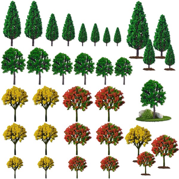 26 Pcs Mini Model Trees, Various Sizes Miniature Tree for