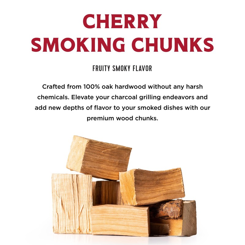 Fire & Flavor Cherry Wood Chunks for Smoking and Grilling
