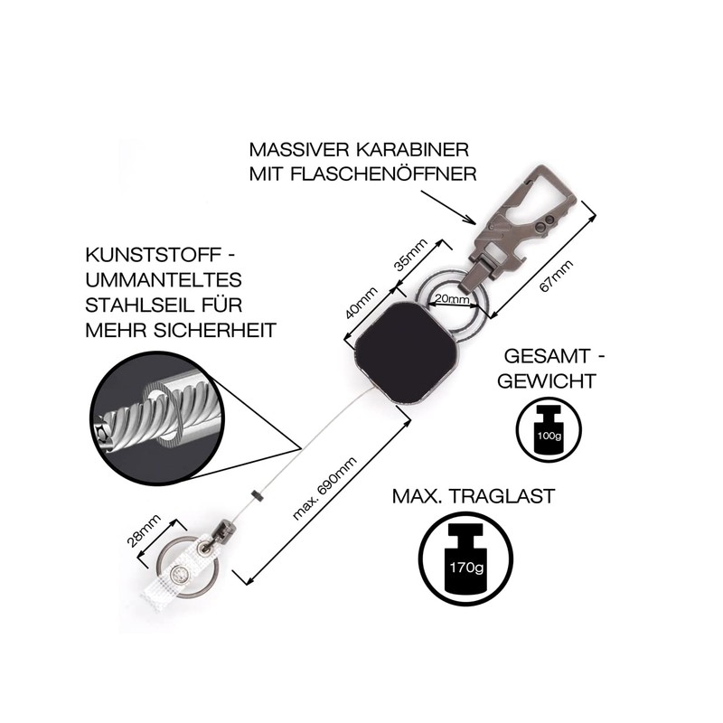 Festland DESIGN® - Key Roll Key Ring Extendable - JoJo