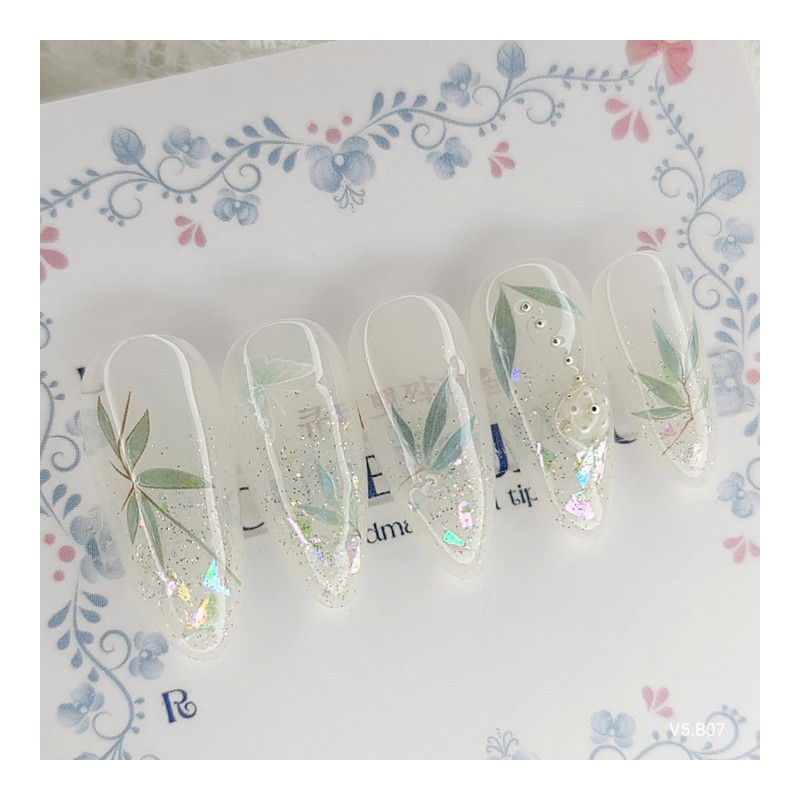 Fresh Leaf Handmade Nail Tips - Oval / 프레쉬 리프