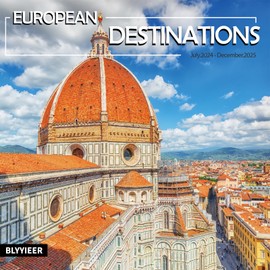 European Destinations 2025 Wall Calendar | 12" x 24" Open Hangable Monthly | Thick & Sturdy Paper | Take a Tour of Europe | Family Planner Calendar Jul.2024 - Dec.2025