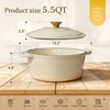 Overmont Enameled Cast Iron Dutch Oven - 5.5QT Pot with