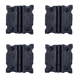 4 Pack 2" Black Wrought Iron Hinges - Hand Forged Wrought Iron Door Hinges – Handmade Rustic Iron Hinges for Farmhouse Shutters, Chests, Barn Doors, Shutter and Gates – The Farmhouse Series