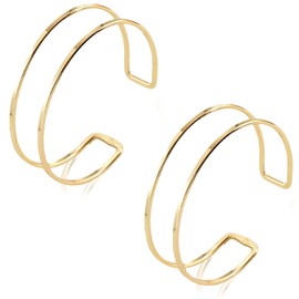 Landrain Pack of 2 open upper bangles, minimalist bangle, upper arm, Ironing