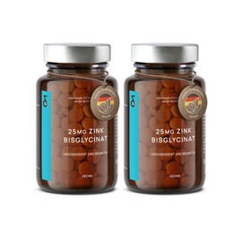 Zinc 25mg Vegan | 360 Zinc Tablets (12 Months) | Premium Zinc Bisglycinate High Dose | Supports Your Immune System | Highest Bioavailability + Laboratory Tested Production in Germany