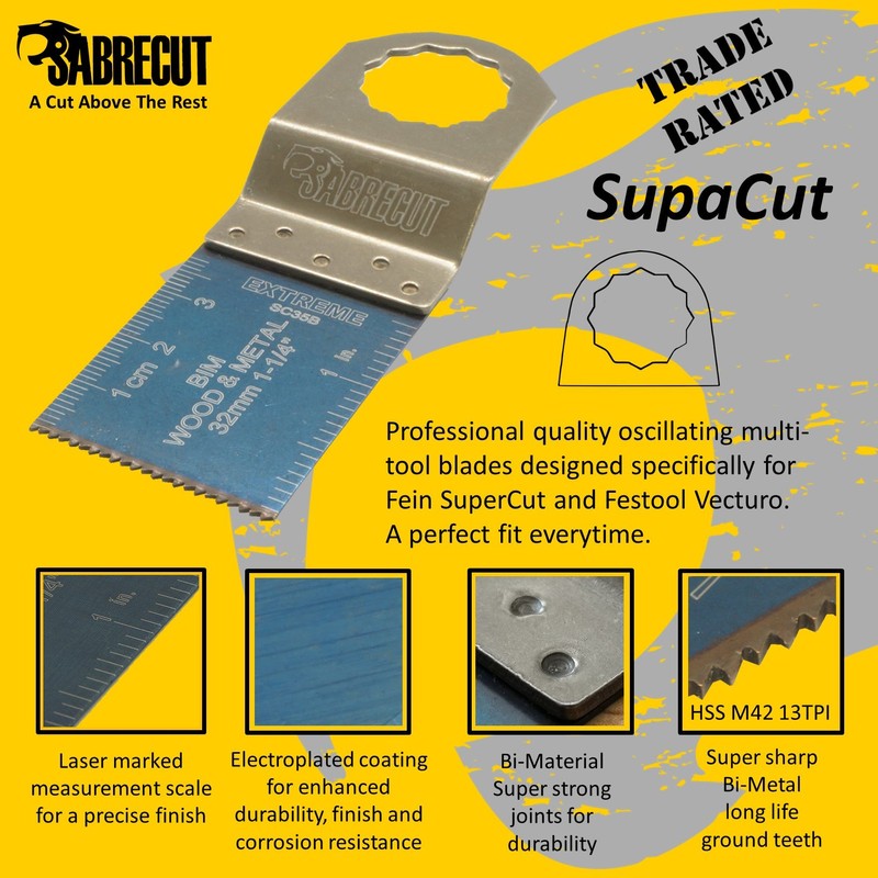 10 x SabreCut SC35B_10 35mm Bi-Metal Blades Compatible with Fein