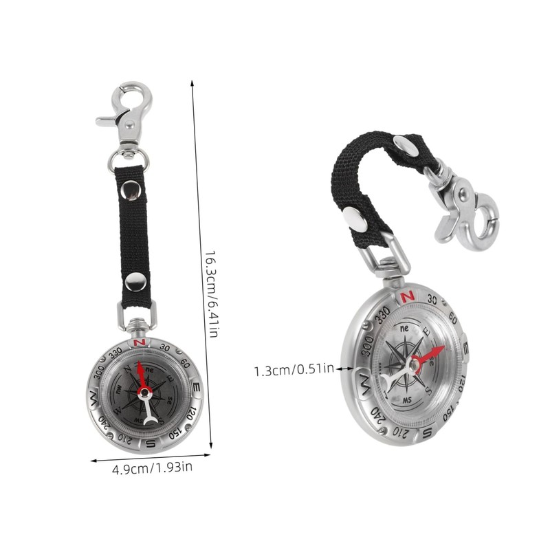 Totority Portable Keychain Compass for Outdoor Navigation Wear Resistant Zinc