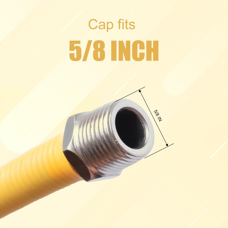 6pcs 3/8'' NPT Brass Pipe Cap, 5/8" ID Brass Compression