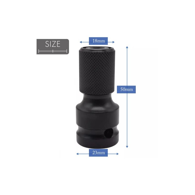 8Peak Impact Wrench Socket Adapter 12.7mm 1/2 6.35mm 1/4 Hex