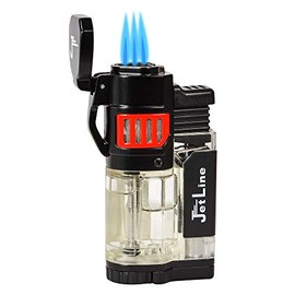 Jetline Diego Triple Torch- Cigar Lighter - Red - with Punch Cutter