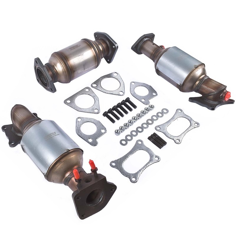Complete Catalytic Converters (Bank1, 2 and Rear) Replacement for 2009-2015