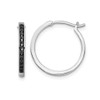 Black Accent Diamond Hoop Earrings in Sterling Silver (4/5 Inch