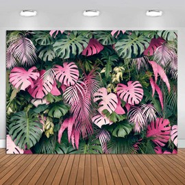 9X6FT Tropical Palm Leaves Picture Photography Backdrop for Hawaiian Luau Party Decorations Jungle Safari Plants Photo Background Birthday Baby Shower Supplies Banner