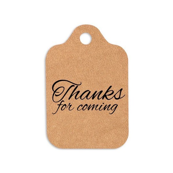 Thank You for Coming Kraft Printed Gift Tags 2-1/4"x3-1/2" - 50pack