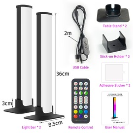 YIFMOO RGBIC LED Lightbar, Music Sync TV LED Backlight, Smart RGB Ambient Gaming Lamp with USB Control Box, App Control, Remote Control, Dimmable Light Bar for PC, TV, Gaming Room Decoration