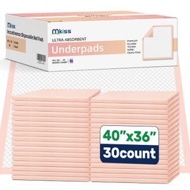MKISS MKISS Extra Large Bed Pads 40" x 36"(30 Count), Disposable Super Absorbent Heavy Duty Incontinence Underpads, Thicken Chucks Pads for Adults, Children, Babies, Elderly and Pets