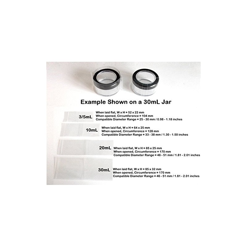 3/5ml Clear Plastic PERFORATED Shrink Bands for Jar/Bottle Caps 4