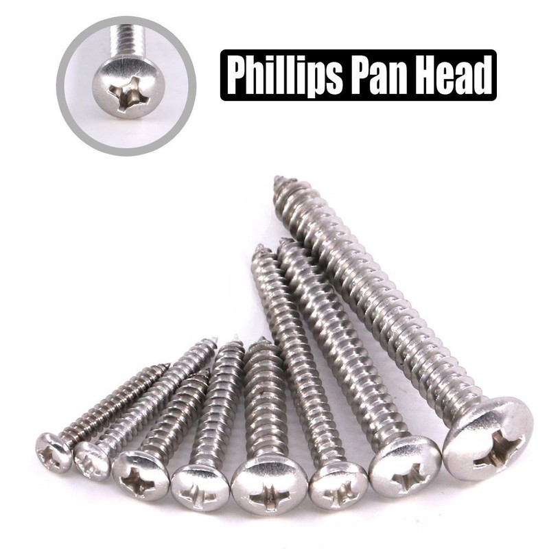 Pack of 200 Wood Screws Set M3 Stainless Steel Phillips
