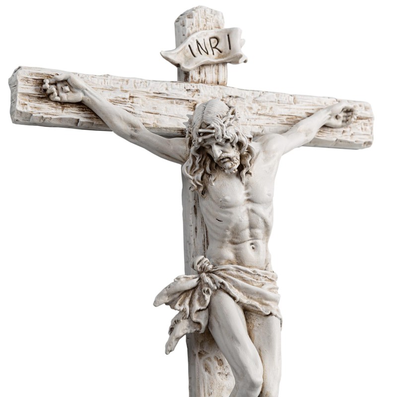 DevotedWalls 12" H Florentine Crucifix（Antique White）