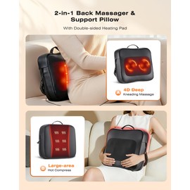 Back Massager for Pain Relief Deep Tissue with Heat - Shiatsu Kneading Back Massage for Chair, Neck Massagers Pad for Lower Back Leg Shoulder, Lumbar Support Pillow for Office Car, for Men Women