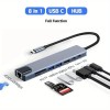Universal USB Splitter 8 Port USB-C Hub Adapter 5G Speed