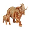 Wood Effect Elephant and Baby Ornament