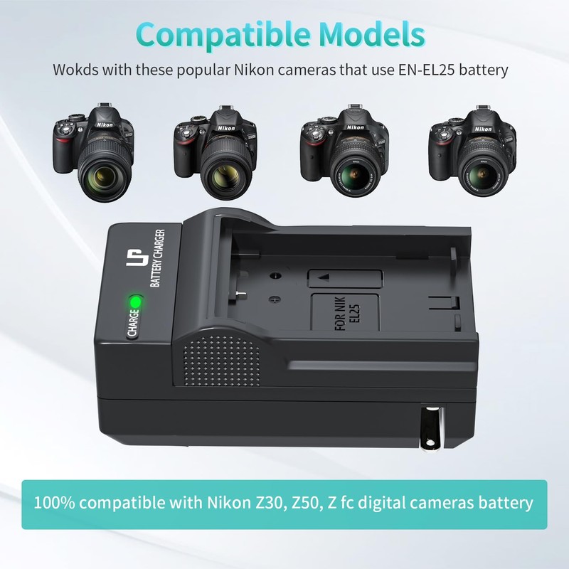 LP EN-EL25 EN-EL25A Battery Charger Compatible with Nikon Z30 Z50