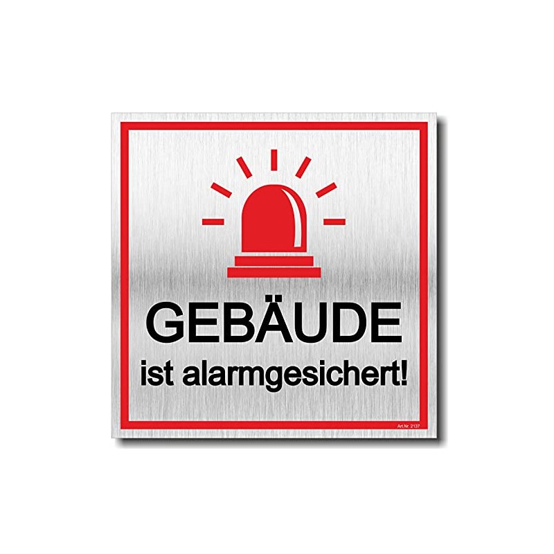 Sign Building is Alarmgesichert UV Print 12 x 12 cm