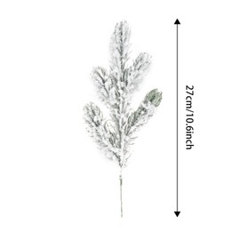 24Pcs Snowy Artificial Pine Needles Branches Twigs 10.6" Fake Frosted Pine Picks Greenery Stems Christmas Pine Tree Picks Winter Fir Pine Sprays Sprigs for Crafts Wreaths Garlands Holiday Decor