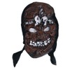 Zombie Rubber Face Mask Brown 3 Skull