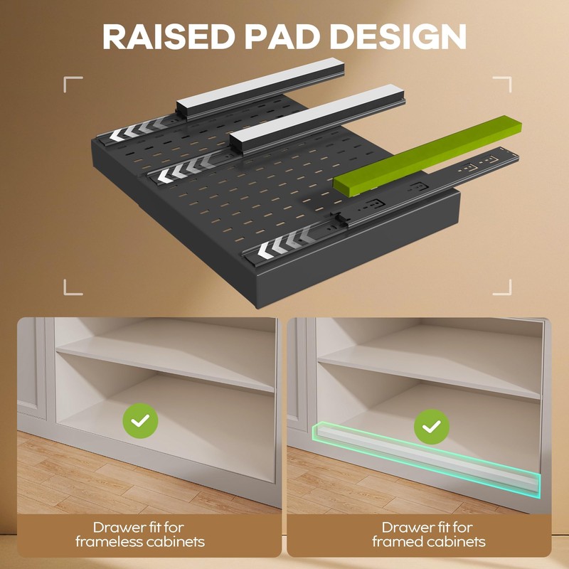 Seinloes 2 Pack Pull out Cabinet Organizer 21"Deep With Raising