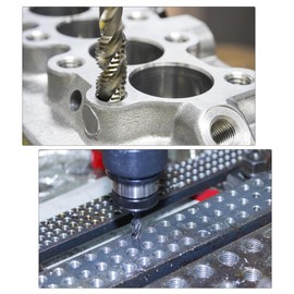 sourcing map Twist Groove Tap Metric Machine Tap HSS Nitriding Coated Round Shank Square End H2 Tolerance M4x0.7